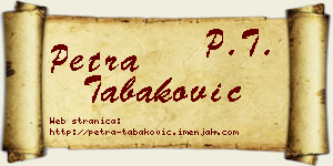 Petra Tabaković vizit kartica